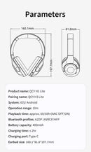 Qcy h3 lite anc fones de ouvido sem fio/com fio bluetooth 5.3 dobrável sobre a o