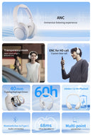 Qcy h3 lite anc fones de ouvido sem fio/com fio bluetooth 5.3 dobrável sobre a o