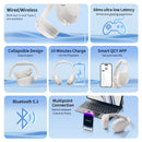 Qcy h3 lite anc fones de ouvido sem fio/com fio bluetooth 5.3 dobrável sobre a o